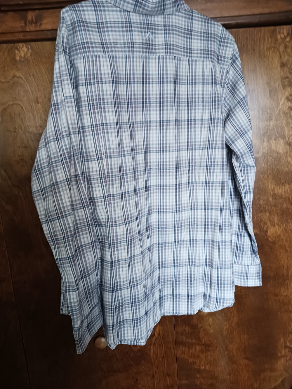 Blue and White Plaid Button-Down Shirt - Picture 2 of 6